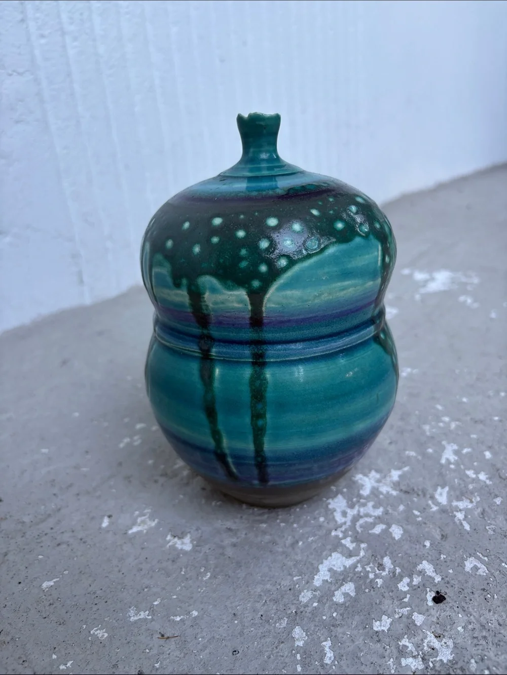 Handmade ceramic beehive shaped vase